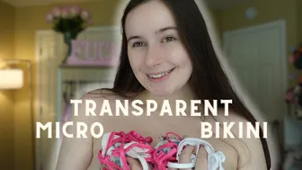 Transparent Micro Bikini Try On Haul 4K Amazon | Mirror View