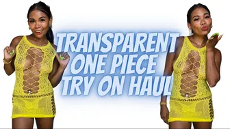 [4k] TRANSPARENT - One Piece Yellow See Through - No Bra #1