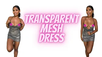 [4k] TRANSPARENT Metal Mesh Dress | No Bra #1