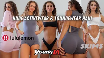 HUGE ACTIVEWEAR & LOUNGEWEAR TRY-ON HAUL | SKIMS, LULULEMON, YOUNGLA FOR HER NEW DROP | OVER HYPED?