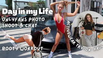 DAY IN MY LIFE VLOG | OnlyFans Photoshoot | Full Booty Workout | Activewear Try-On Haul | Life Chats