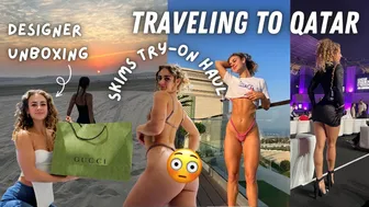 TRAVEL TO QATAR | BIKINI & LINGERIE HAUL FT SKIMS | FIRST CLASS ON QATAR AIRWAYS | DESIGNER UNBOXING