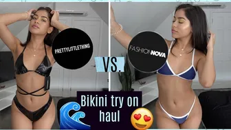 BIKINI TRY ON HAUL: Fashion Nova VS. PrettyLittleThing #1