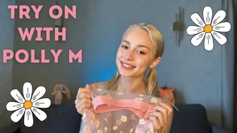 [4K] TryOn Haul: Wonderful Transparent Daisy Shirt | Polly M's Elegant Lingerie Review #1