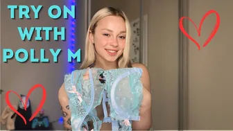 [4K] TryOn Haul: Stunning Blue Lace Lingerie | Polly M's Elegant Lingerie Review