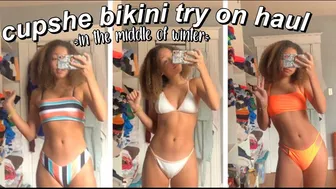 cupshe bikini try on haul 2020 *in the middle of winter* | vlogmas #1