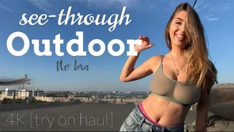 [4K] TRANSPARENT TRY ON HAUL | OUTDOOR See Through