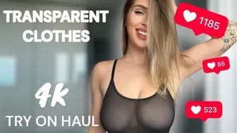 [4K USA] TRANSPARENT TOPS TRY-ON HAUL | See-Through with Aisu #1