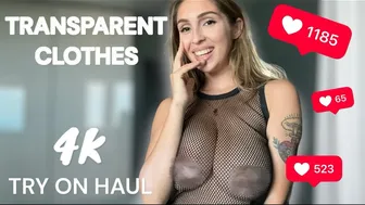 [4K] Transparent Try on Haul | No Bra | See Through Trend