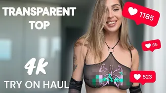 [4K] See-Through Try On Haul | Transparent Clothes No Bra