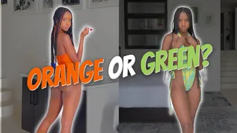 PICK YOUR FAV BIKINI TRY ON BATTLE! ????✨ ORANGE OR GREEN?