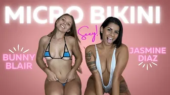 Bunny Blair | Micro Bikini Try on Haul w/ Jazmine Diaz | Lingerie, Swimwear, 4k