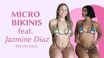 Bunny Blair | Micro Bikinis Try-On Haul Ft. Jazmine Diaz | Cheeky, Thong, 4K