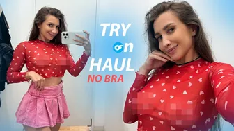 TRANSPARENT Tops Try On Haul at Mall | No Bra Trend