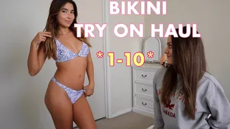 my best friend rates my bikinis *try on haul*