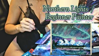 Northern Lights Aurora Borealis Acrylic Painting / Art Times with Artemis B. / #shorts