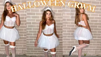 try on haul + grwm for halloween party// hot dead bride halloween costume ♥️♥️ #1