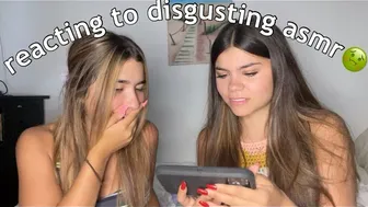 REACTING TO DISGUSTING EATING ASMR W/ MY SISTER *we almost threw up*