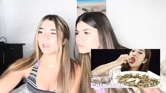 REACTING TO DISGUSTING EATING ASMR W/ MY SISTER *we almost threw up* #4