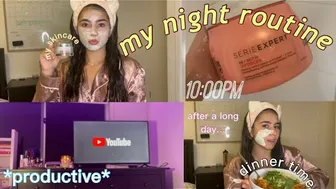 MY NIGHT ROUTINE // skincare, shower + productive study