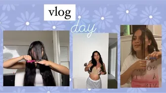 VLOG #4 (cutting own curtain bangs)