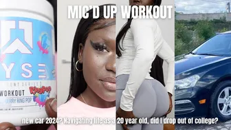 MIC'D UP WORKOUT: new car 2024? navigating life as a 20-year-old, did I drop out of college?