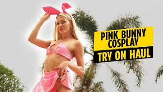 Pink Bunny Cosplay MODEL FILM | WILD ???? Halloween Costume | Olya Lelay