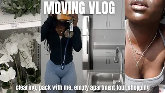 MOVING INTO MY FIRST APARTMENT AT 20: cleaning, pack with me, empty apartment tour, shopping!