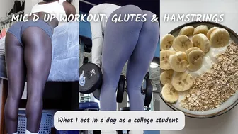 MIC'D UP WORKOUT: juicy glute & hamstrings workout at the gym, community college day in the life #1