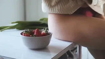 Eating Strawberries. with Transparent #3