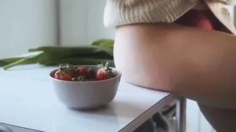 Eating Strawberries. with Transparent #4