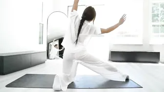 Yoga with White Dress 4k transaprent #3