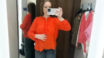 [4K] Try on Haul exclusive transparent outfits _ is dressing room front on Camera enjoy #2