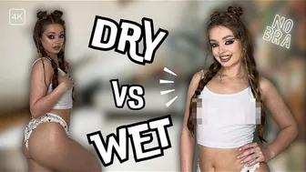 4K Dry Vs Wet White Top outfit | Try on with Mia 2024's