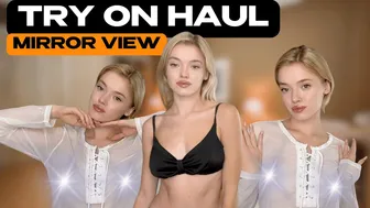 [4K] Try On Haul White Blouse | Mirror View #1