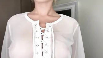 [4K] Try On Haul White Blouse | Mirror View #3