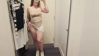 [4K] Transparent Mesh Try On Haul | Dressing Room No Bra (2024) #4