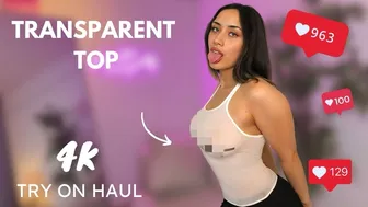 [4K] TRANSPARENT Lingerie TRY ON Haul | No Bra | See-Through with Mirror View