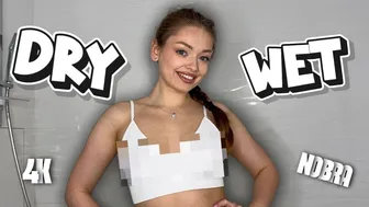 ????✨ Ultimate No Bra Try On 4K | Transparent Wet vs Dry Challenge with Mia 2024's