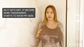 Dry vs Wet challenge, Transparent, No Bra by ALESHA #4