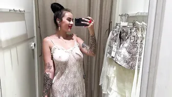 [4K] TRANSPARENT Try On Haul | Sheer Outfit with No Bra | Fitting room #4