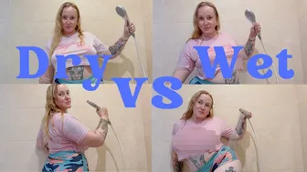 Wet vs Dry: Let's Shower in This Pink Print Top and Check the Difference #1