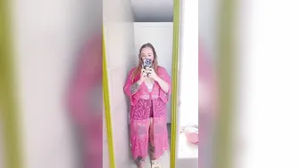 Fully Transparent Pink and White Long Dresses for Beach (Robes) #3