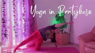 Red See-Through Pantyhose Yoga (Morning Routine) #1