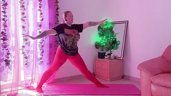 Red See-Through Pantyhose Yoga (Morning Routine) #3