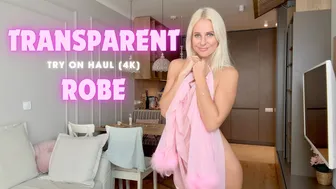 [4K] Try On Haul | Blonde No Bra in Transparent Robe | 2024 #1