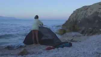 YOUNG GIRL SOLO OVERNIGHT CAMPING ON WILD BEACH♥️♥️swimming in the sea without unnecessary clothes♥️♥️ #3