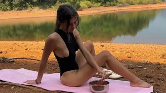 beauty solo camping????Tetty found water on Mars???? ASMR yoga on the lake shore????